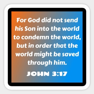 Bible Verse John 3:17 Sticker